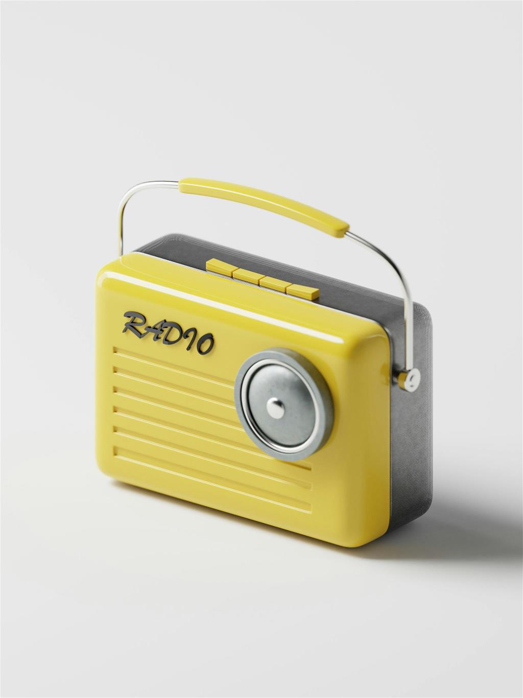 gelber Radio mit Antenne